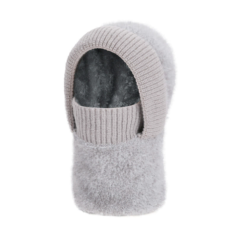 Écharpe chaude d'hiver à capuche - Gris - One Size - image 12