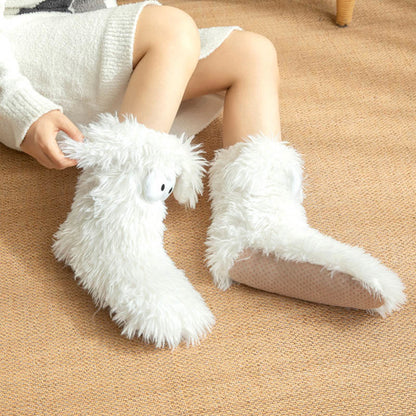 Chaussettes-chaussons d'intérieur grandes tailles à motif monstre duveteux - image 11