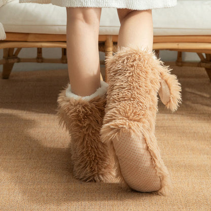 Chaussettes-chaussons d'intérieur grandes tailles à motif monstre duveteux - image 4