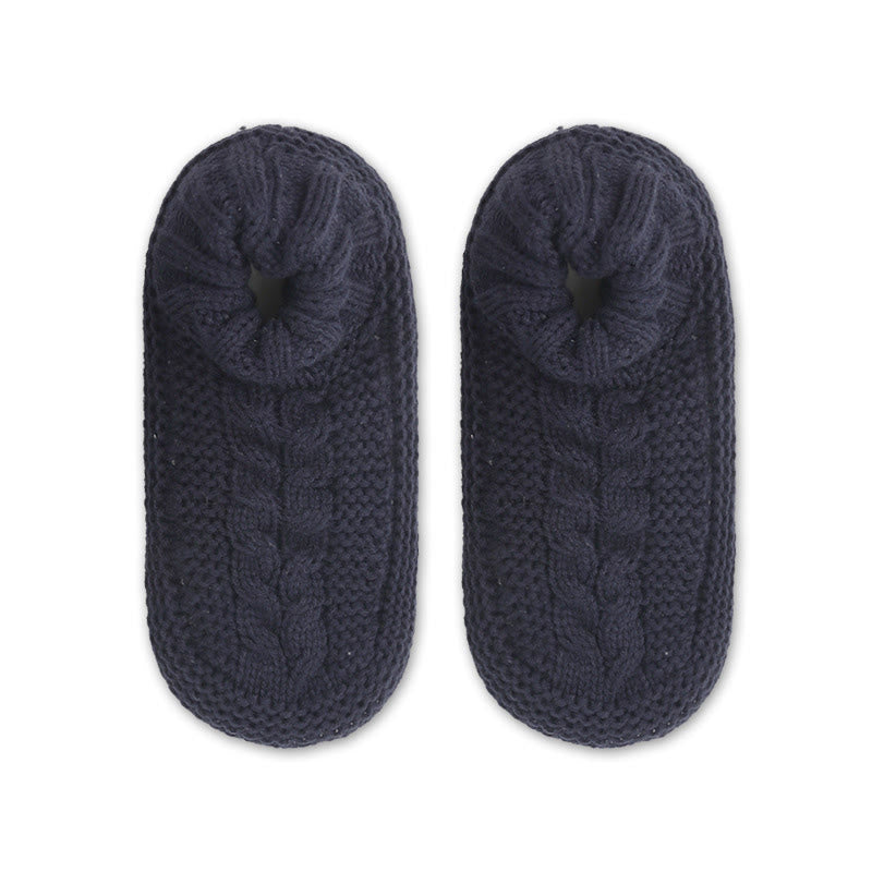 Chaussettes-chaussons d'intérieur épaisses et confortables, grandes tailles - Bleu marine - EU36-41(US3-7.5) - image 4