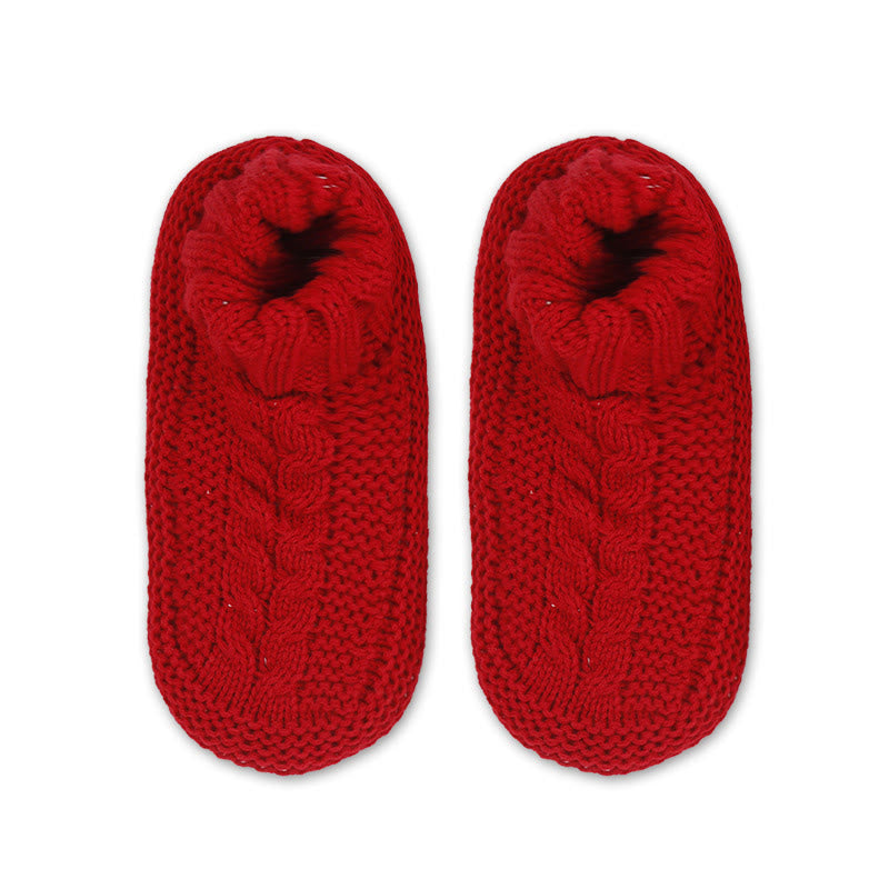 Chaussettes-chaussons d'intérieur épaisses et confortables, grandes tailles - Rouge - EU36-41(US3-7.5) - image 7