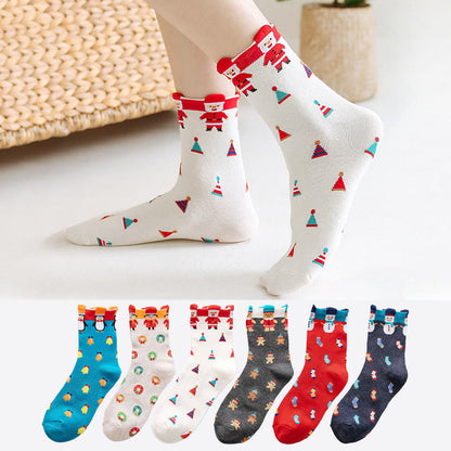 Chaussettes fantaisie à motifs (6 paires) - image 0