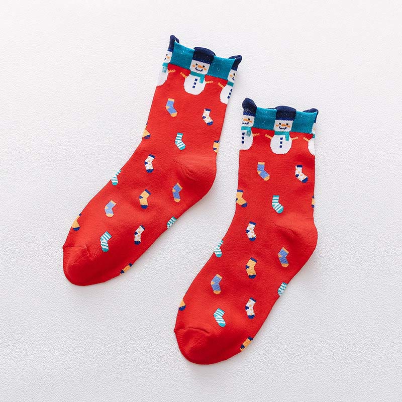 Chaussettes fantaisie à motifs (6 paires) - Rouge - EU36-40(US3-7) - image 11