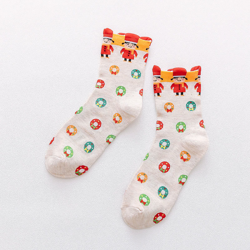 Chaussettes fantaisie à motifs (6 paires) - Kaki - EU36-40(US3-7) - image 8