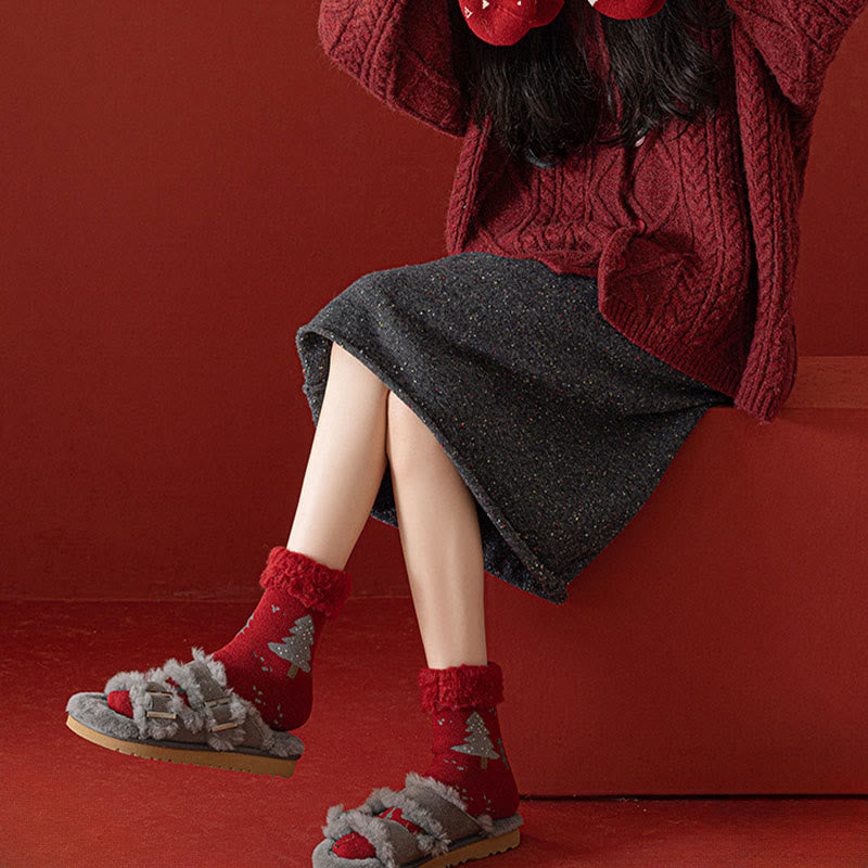 Chaussettes épaisses à motif renne et lapin (3 paires) - image 5