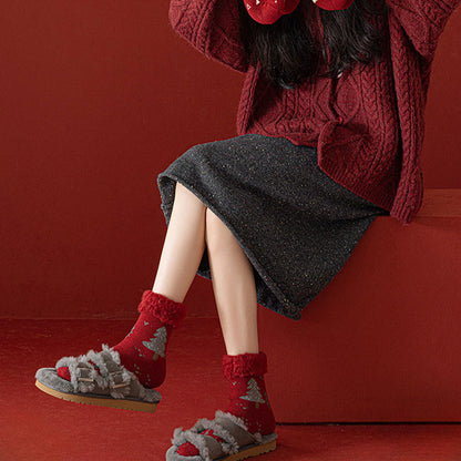 Chaussettes épaisses à motif renne et lapin (3 paires) - image 5