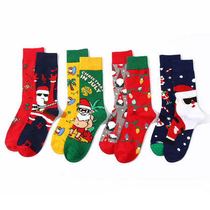 Chaussettes fantaisie à motifs décalés (4 paires) - Multicolore A - EU36-43(US3-9) - image 12