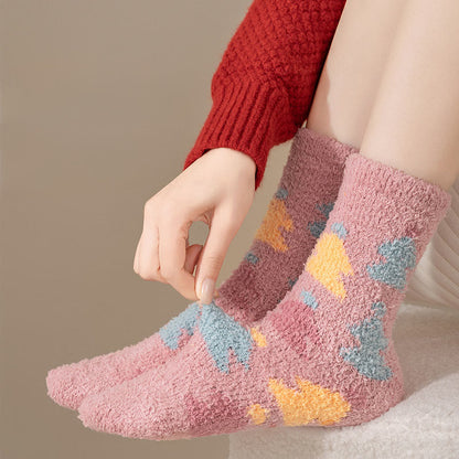Chaussettes-chaussons en polaire corail qui ne peluchent pas - image 1