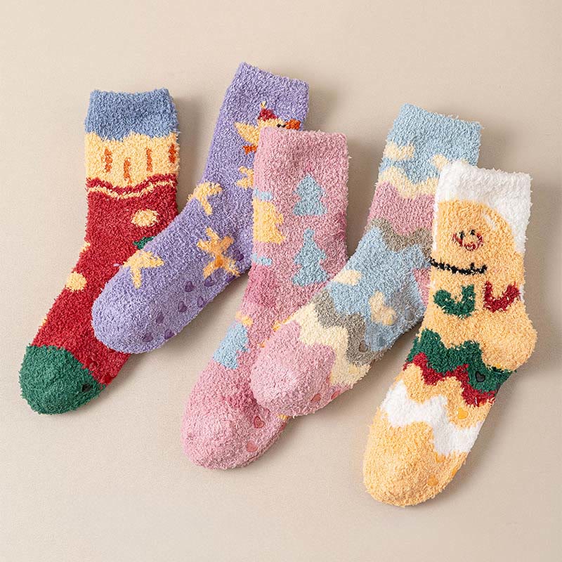Chaussettes-chaussons en polaire corail qui ne peluchent pas - image 9