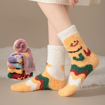 Chaussettes-chaussons en polaire corail qui ne peluchent pas - image 8