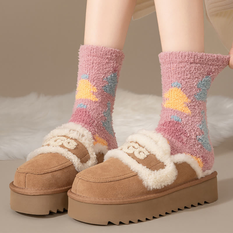 Chaussettes-chaussons en polaire corail qui ne peluchent pas - image 7