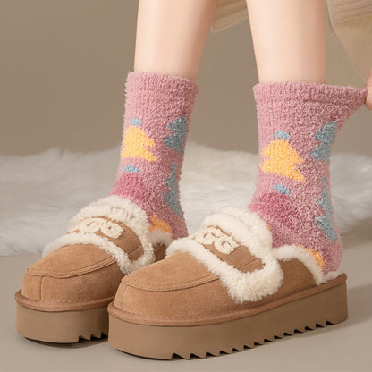 Chaussettes-chaussons en polaire corail qui ne peluchent pas - image 7
