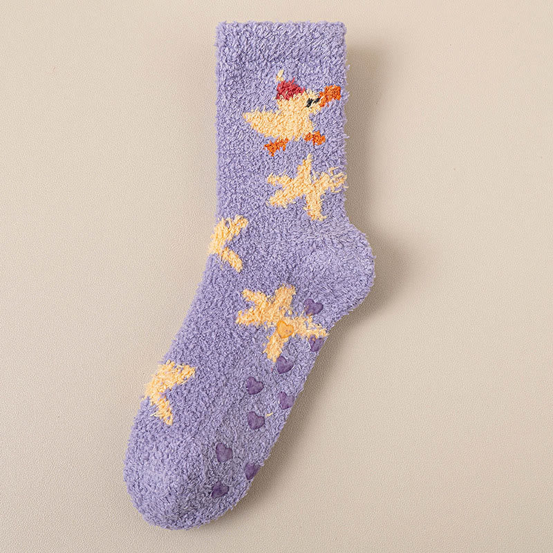 Chaussettes-chaussons en polaire corail qui ne peluchent pas - Violet - EU36-40(US3-7) - image 12