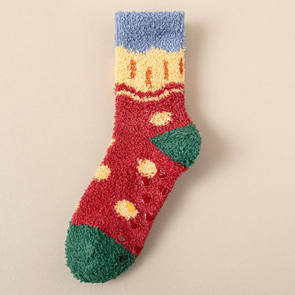 Chaussettes-chaussons en polaire corail qui ne peluchent pas - Rouge - EU36-40(US3-7) - image 14