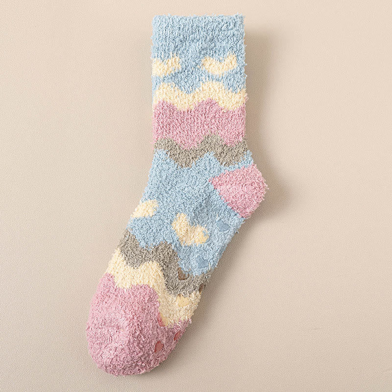 Chaussettes-chaussons en polaire corail qui ne peluchent pas - Bleu - EU36-40(US3-7) - image 11