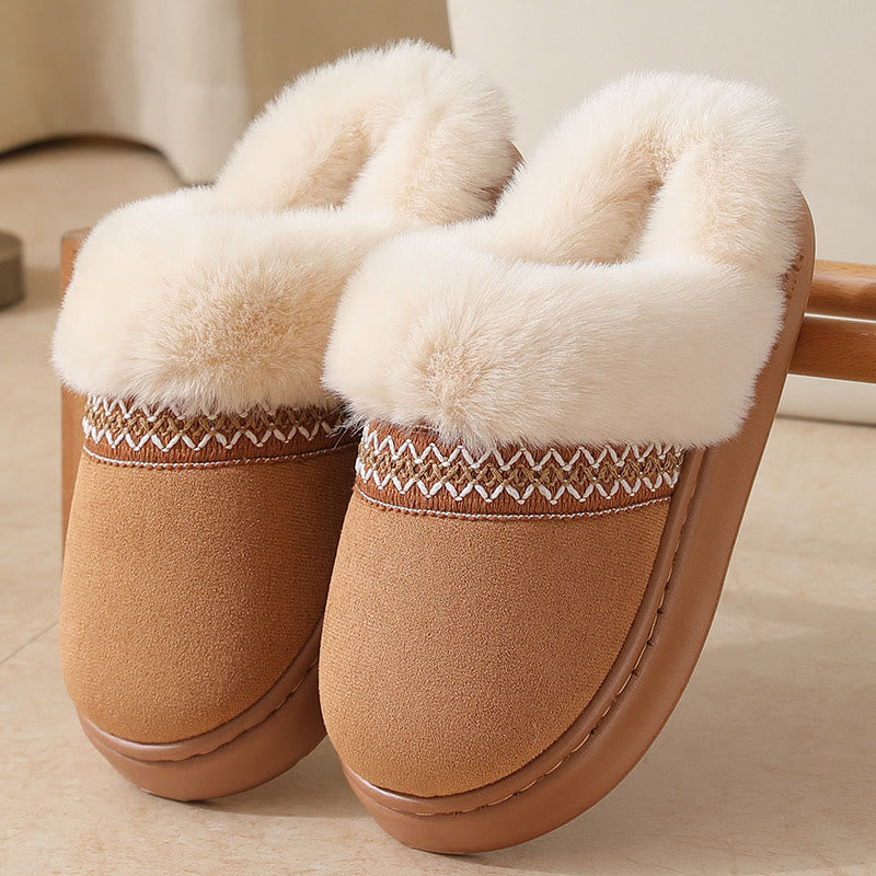 Pantoufles ethniques en dentelle grande taille - Brun - EU44-45(US9-10) - image 11