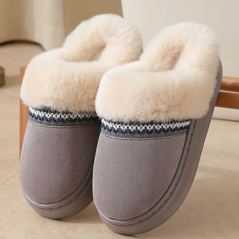 Pantoufles ethniques en dentelle grande taille - Gris - EU44-45(US9-10) - image 12