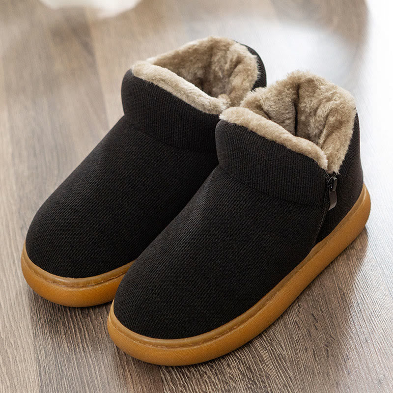 Pantoufles souples à fermeture éclair grande taille - Noir - EU48-49 (US12-12,5) - image 10