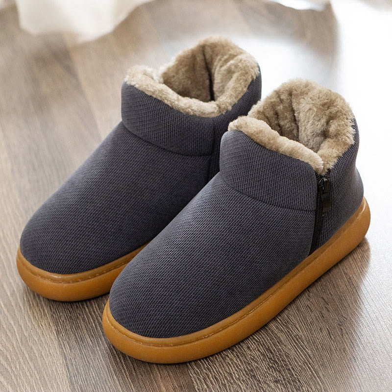 Pantoufles souples à fermeture éclair grande taille - Gris - EU48-49 (US12-12,5) - image 11