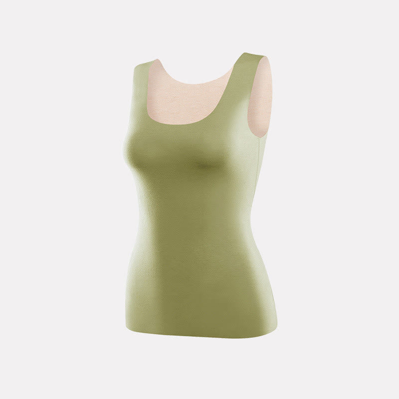 Gilet de base extensible sans coutures à col en U - Vert - 3XL - image 8