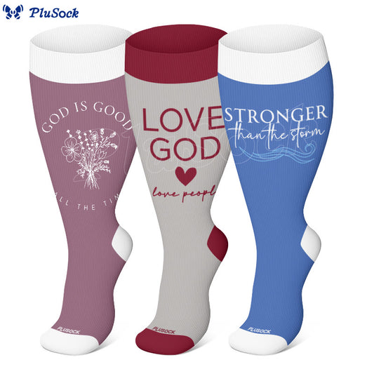 Chaussettes de compression chrétiennes grandes tailles (3 paires) - image 0