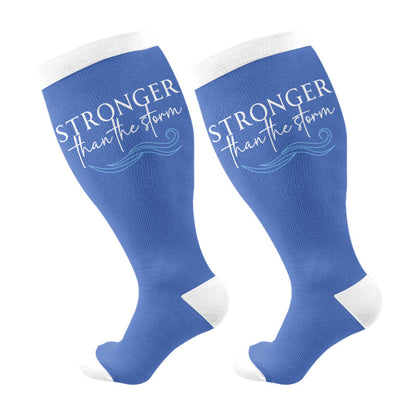 Chaussettes de compression grandes tailles de foi chrétienne - Bleu - 4XL - image 11