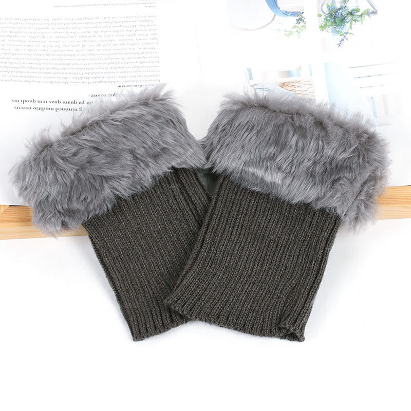 Guêtres courtes en fourrure tricotée - image 13