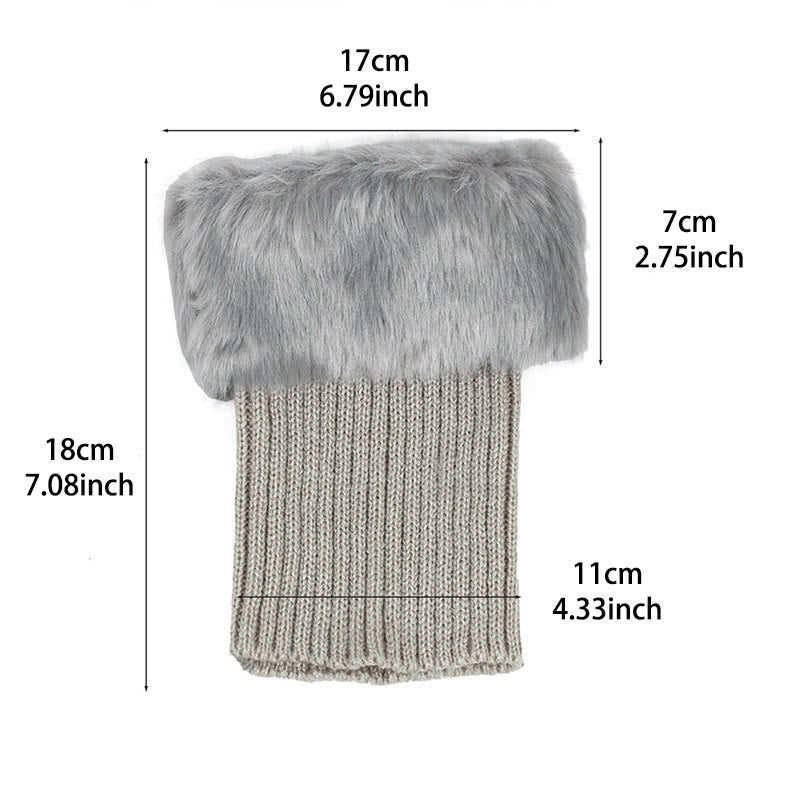 Guêtres courtes en fourrure tricotée - image 6