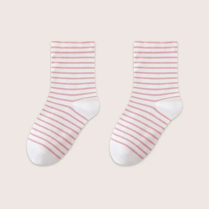 Chaussettes de nuit rayées en pur coton respirant (3 paires) - Rose - UE36-39 (US3-6) - image 12