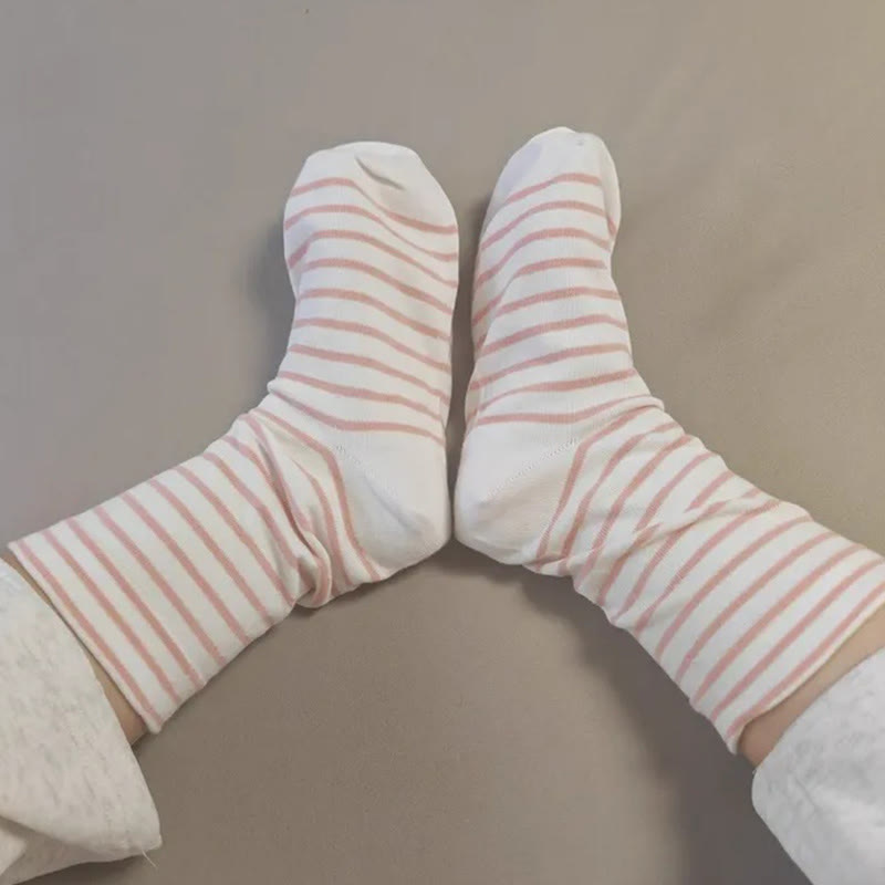 Chaussettes de nuit rayées en pur coton respirant (3 paires) - image 5