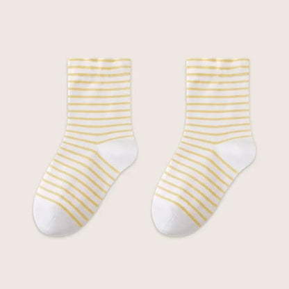 Chaussettes de nuit rayées en pur coton respirant (3 paires) - Jaune - UE36-39 (US3-6) - image 13