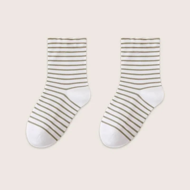 Chaussettes de nuit rayées en pur coton respirant (3 paires) - Vert - UE36-39 (US3-6) - image 14