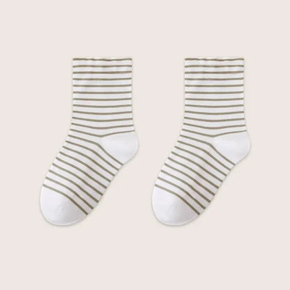 Chaussettes de nuit rayées en pur coton respirant (3 paires) - Vert - UE36-39 (US3-6) - image 14