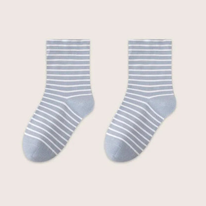 Chaussettes de nuit rayées en pur coton respirant (3 paires) - Bleu - UE36-39 (US3-6) - image 10
