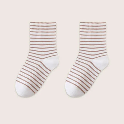 Chaussettes de nuit rayées en pur coton respirant (3 paires) - Kaki - UE36-39 (US3-6) - image 11