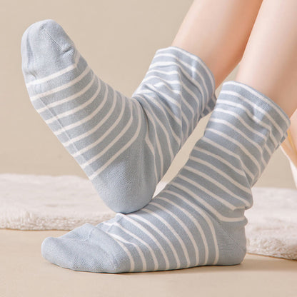 Chaussettes de nuit rayées en pur coton respirant (3 paires) - image 8