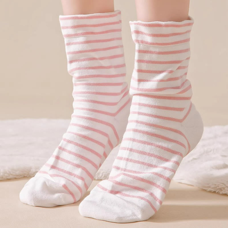 Chaussettes de nuit rayées en pur coton respirant (3 paires) - image 3