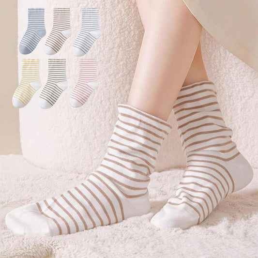 Chaussettes de nuit rayées en pur coton respirant (3 paires) - image 0