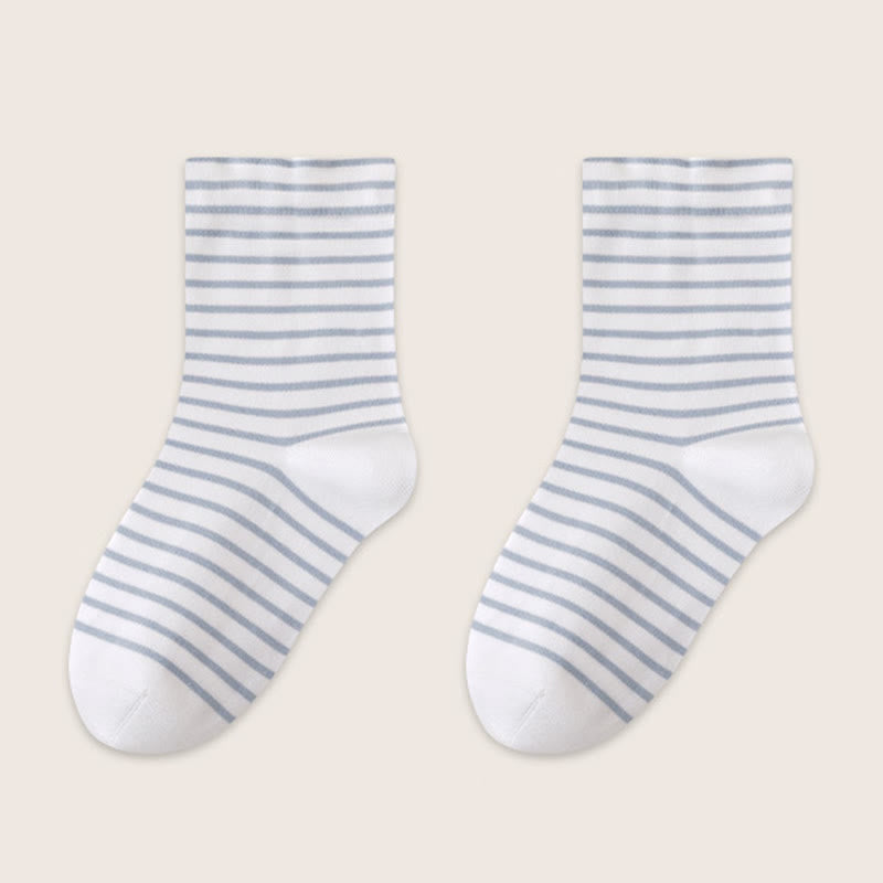 Chaussettes de nuit rayées en pur coton respirant (3 paires) - Bleu clair - UE36-39 (US3-6) - image 15