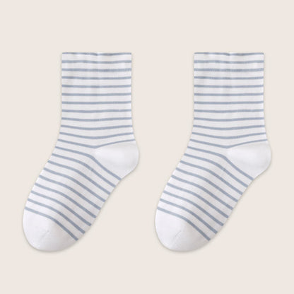 Chaussettes de nuit rayées en pur coton respirant (3 paires) - Bleu clair - UE36-39 (US3-6) - image 15