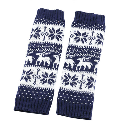Guêtres en fourrure tricotée à motif de flocons de neige et de cerf - image 11