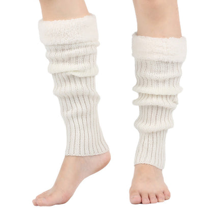 Guêtres unies doublées en polaire tricotée - Blanc - One Size - image 7