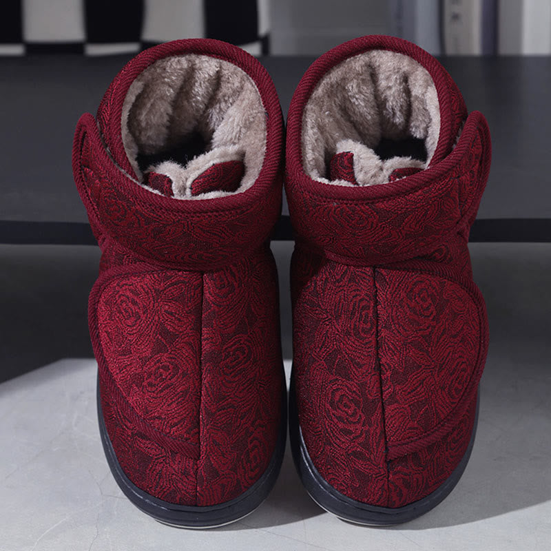 Pantoufles à imprimé floral grande taille - Vin - EU44-45(US9-10) - image 14