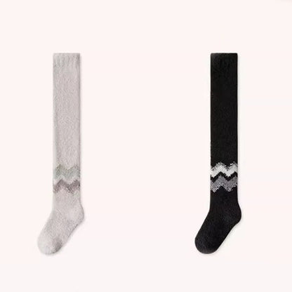 Chaussettes de nuit hautes en polaire corail (2 paires) - Noir+Camel - UE43-48 (US9-13) - image 13