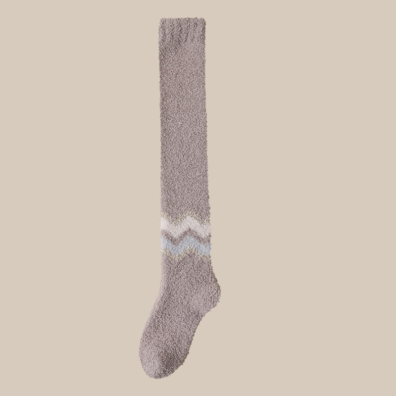 Chaussettes de nuit confortables jusqu'aux genoux (2 paires) - Café - EU39-43(US6-9) - image 18