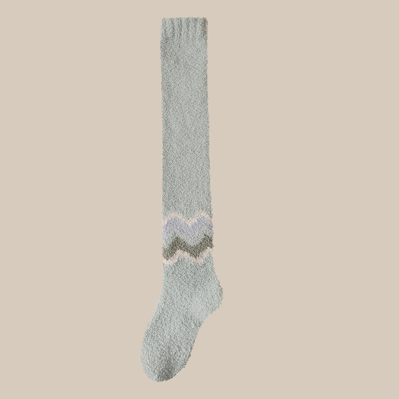 Chaussettes de nuit confortables jusqu'aux genoux (2 paires) - Vert clair - EU39-43(US6-9) - image 20