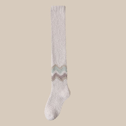 Chaussettes de nuit confortables jusqu'aux genoux (2 paires) - Chameau - EU39-43(US6-9) - image 16
