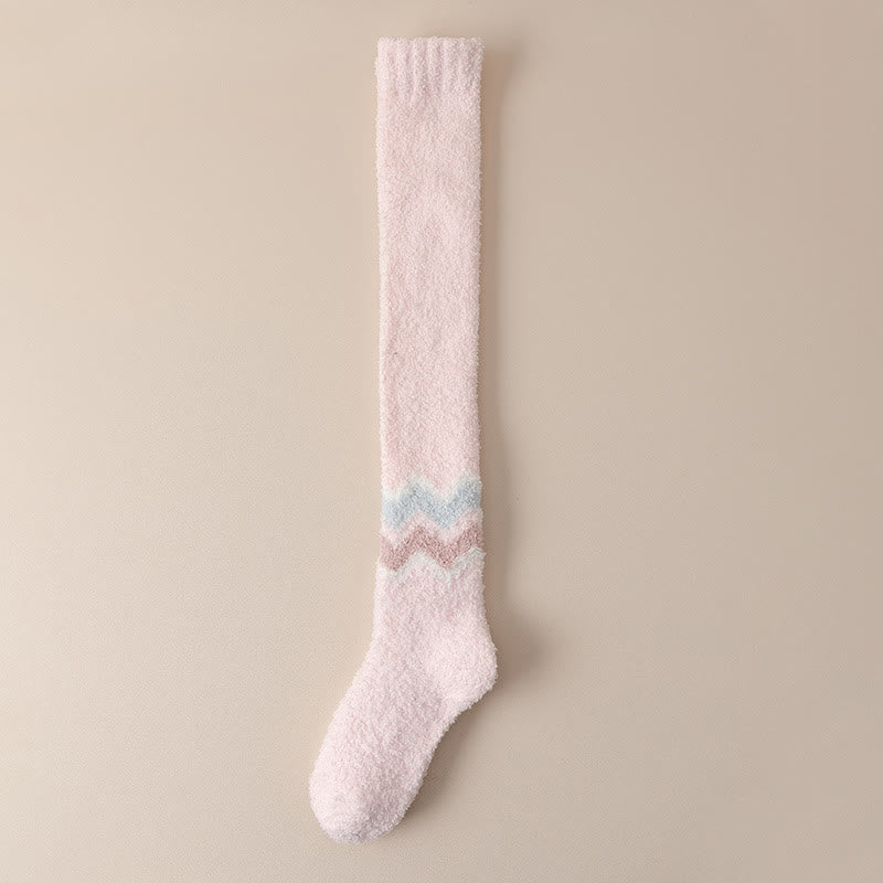 Chaussettes de nuit confortables jusqu'aux genoux (2 paires) - Rose - EU39-43(US6-9) - image 24