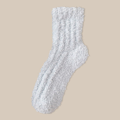Chaussettes de nuit d'hiver en polaire corail (7 paires) - Bleu clair - EU39-43(US6-9) - image 18