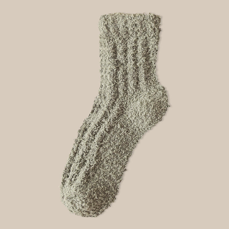 Chaussettes de nuit d'hiver en polaire corail (7 paires) - Vert - EU39-43(US6-9) - image 20